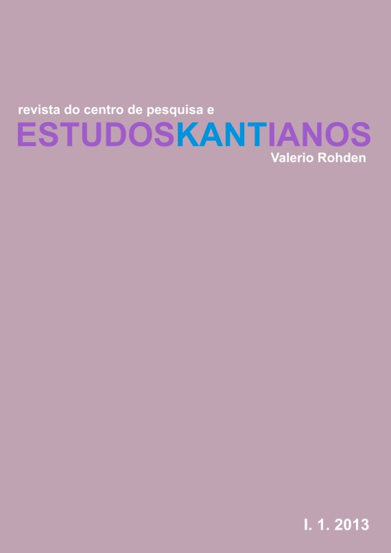 					Visualizar v. 1 n. 1 (2013): Estudos Kantianos
				