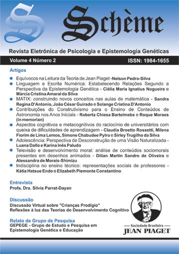 Jean Piaget e a Epistemologia Genética  Schème: Revista Eletrônica de  Psicologia e Epistemologia Genéticas
